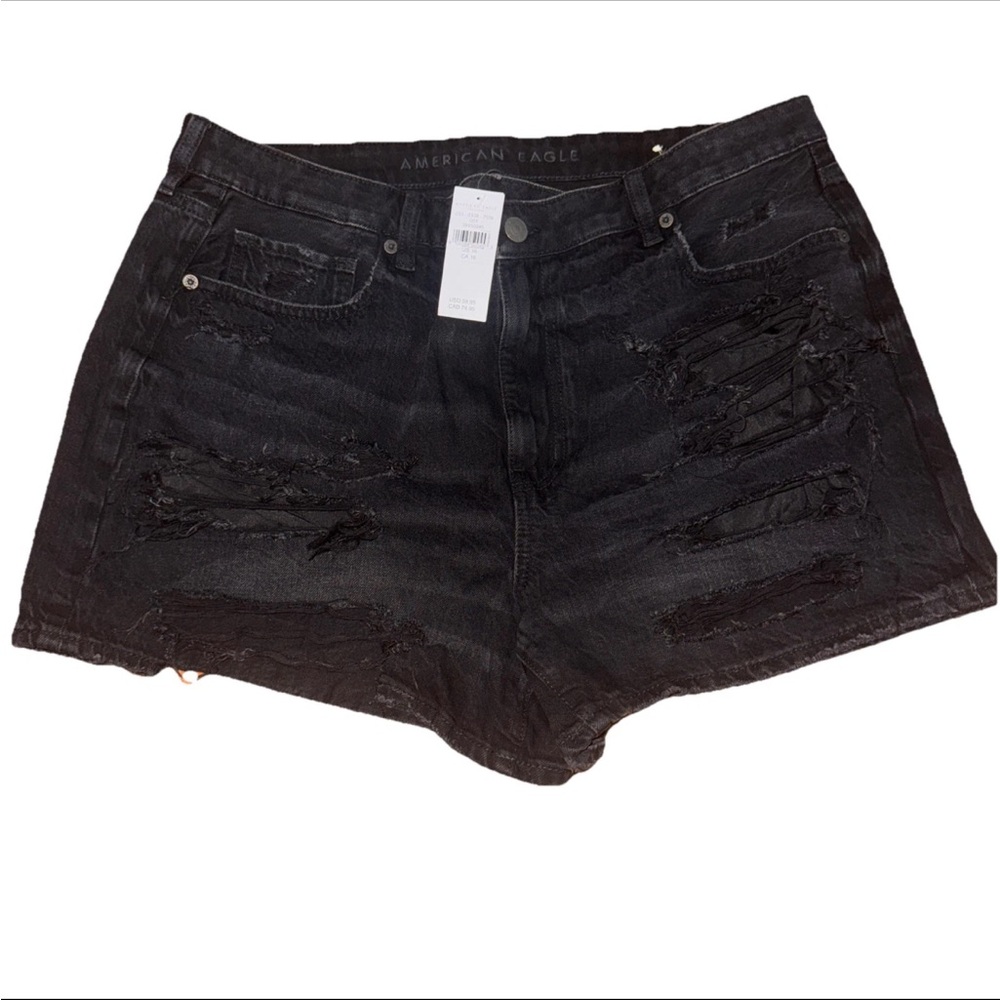 American Eagle Black Denim Shorts Size 16